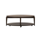Espresso Stone Oval Cocktail Table