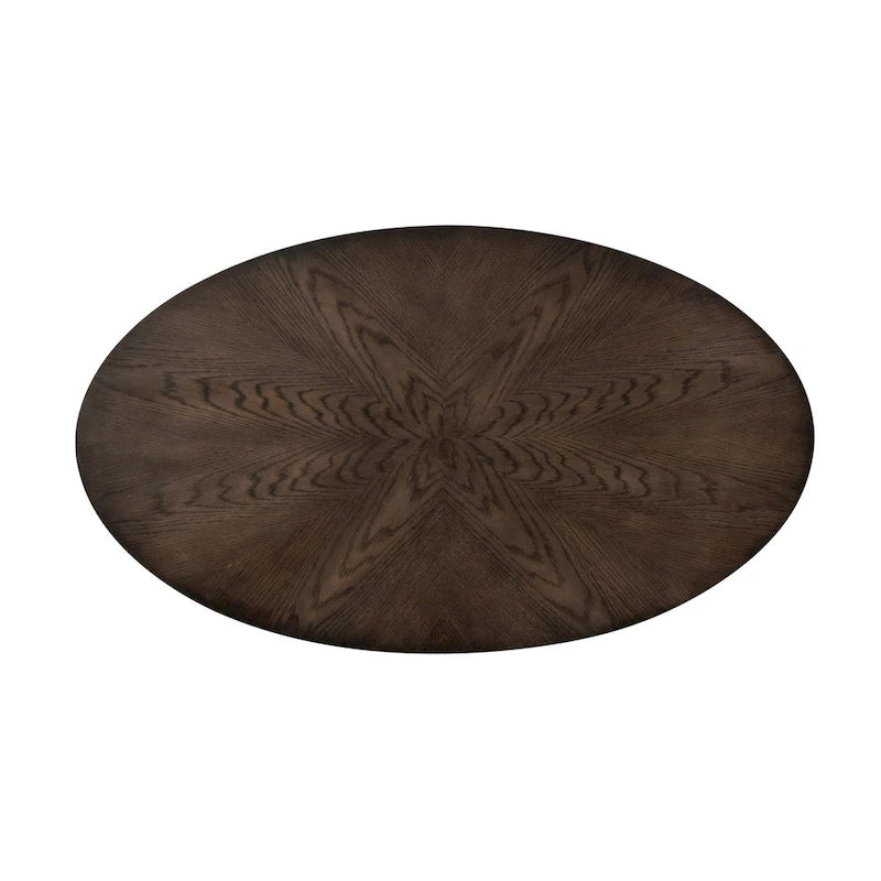 Espresso Stone Oval Cocktail Table