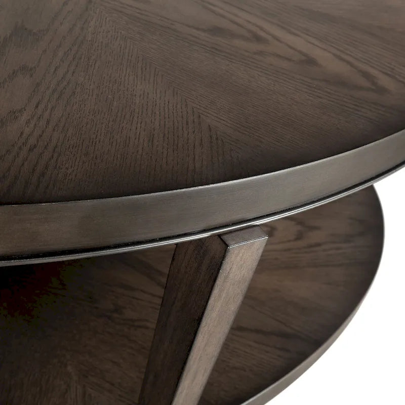 Espresso Stone Oval Cocktail Table
