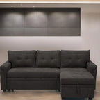 Canapé sectionnel réversible convertible moderne - en forme de L avec méridienne de rangement, accoudoirs larges et pieds durables