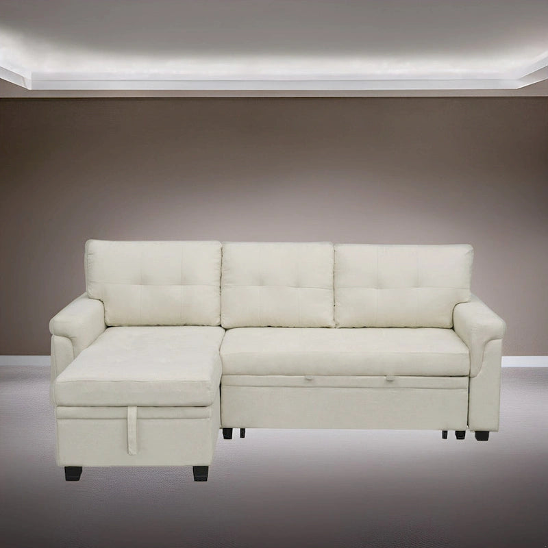 Canapé sectionnel réversible convertible moderne - en forme de L avec méridienne de rangement, accoudoirs larges et pieds durables