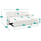 Canapé sectionnel réversible convertible moderne - en forme de L avec méridienne de rangement, accoudoirs larges et pieds durables