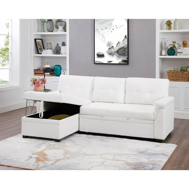 Canapé sectionnel réversible convertible moderne - en forme de L avec méridienne de rangement, accoudoirs larges et pieds durables