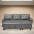 Canapé sectionnel réversible convertible moderne - en forme de L avec méridienne de rangement, accoudoirs larges et pieds durables