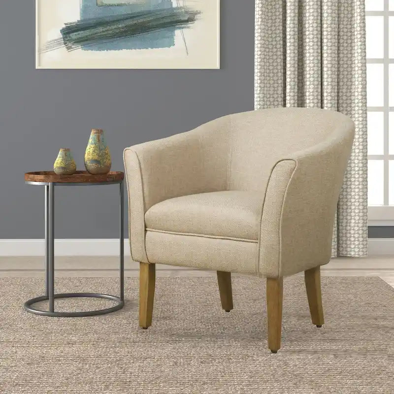 Upholstered Barrel Accent Chair