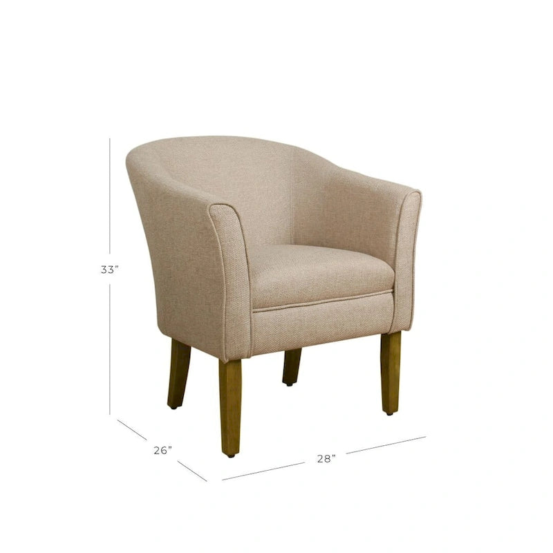 Upholstered Barrel Accent Chair