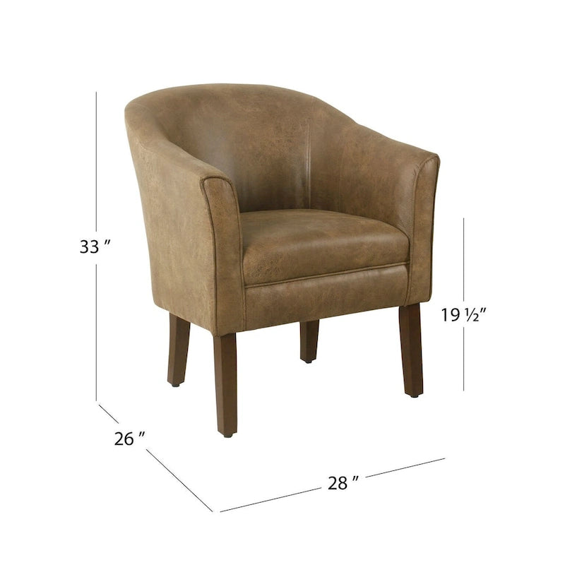 Upholstered Barrel Accent Chair