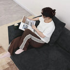 Modern Corduroy Fabric Loveseats Sofa Lounger Sleep Sectional Couch