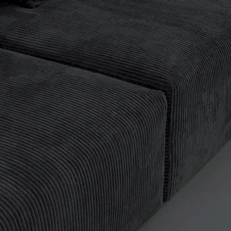 Modern Corduroy Fabric Loveseats Sofa Lounger Sleep Sectional Couch