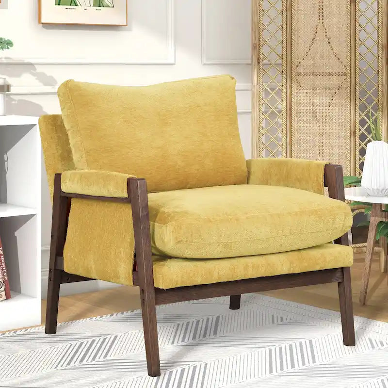 Mid-Century Modern Velvet Accent Armchair