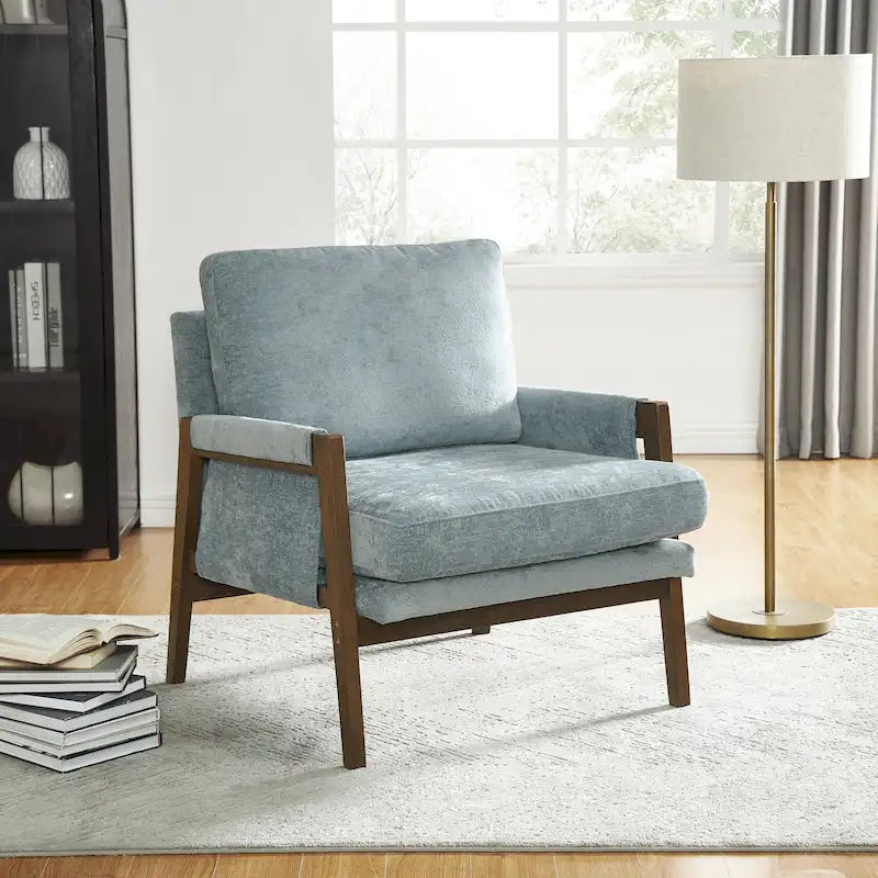 Mid-Century Modern Velvet Accent Armchair
