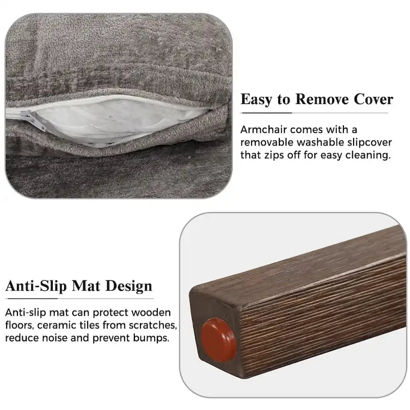 Mid-Century Modern Velvet Accent Armchair