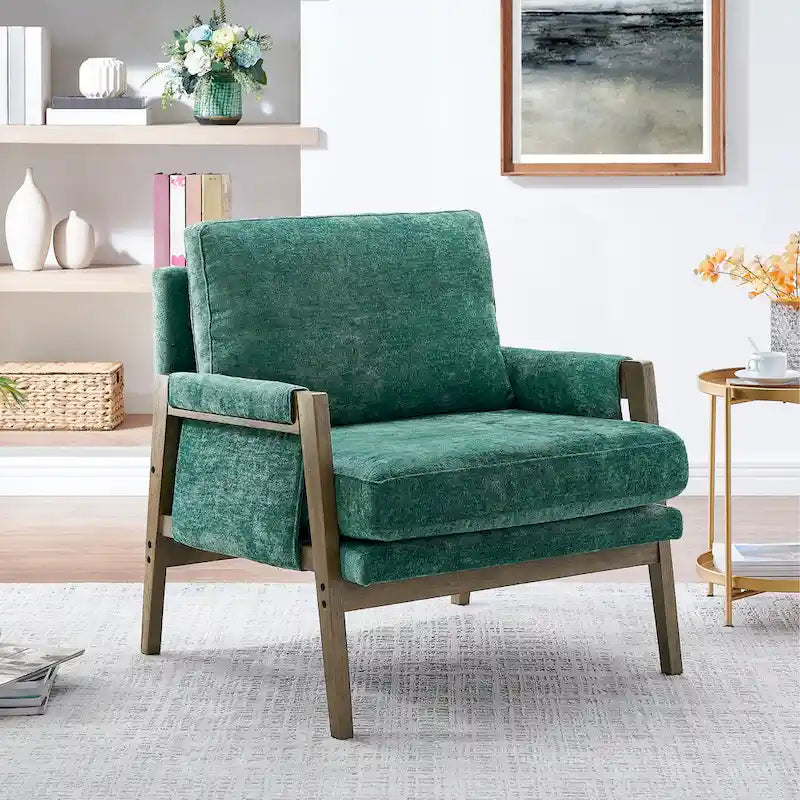 Mid-Century Modern Velvet Accent Armchair