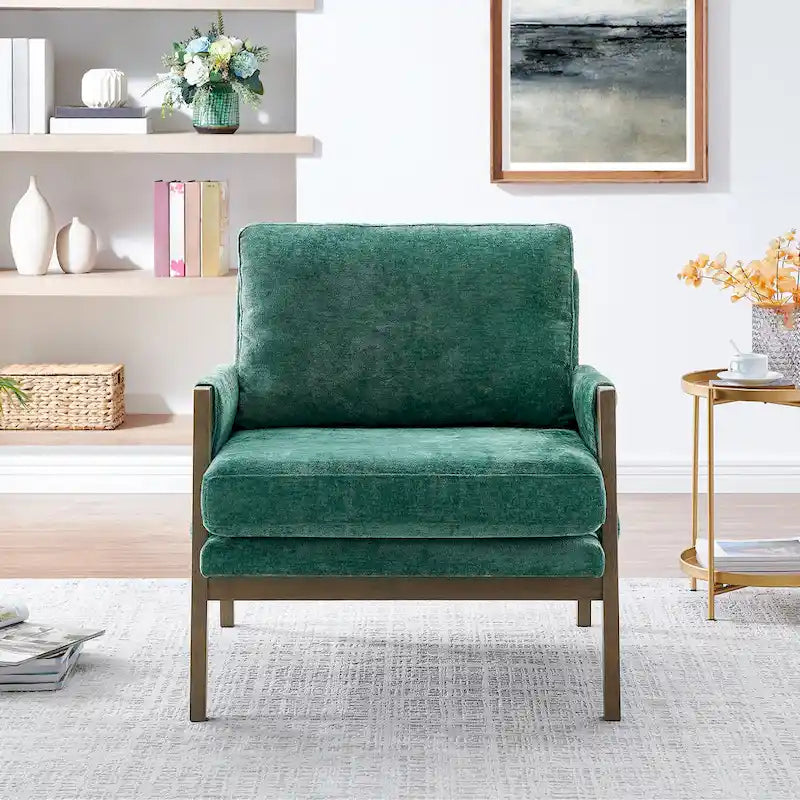 Mid-Century Modern Velvet Accent Armchair