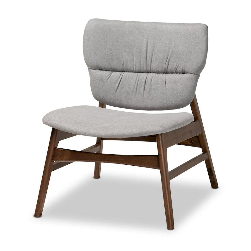 Mid-Century Modern Transitional Fabric and Wood Accent Chair