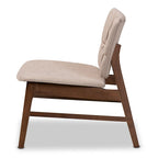Fauteuil d'appoint transitionnel en tissu et bois de style Mid-Century Modern
