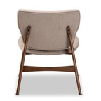 Fauteuil d'appoint transitionnel en tissu et bois de style Mid-Century Modern
