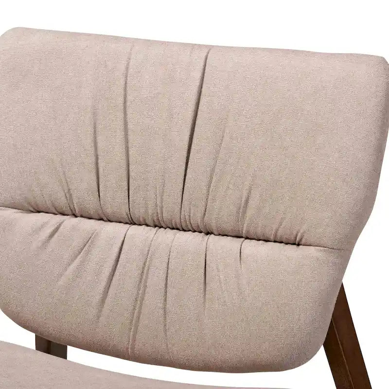 Fauteuil d'appoint transitionnel en tissu et bois de style Mid-Century Modern