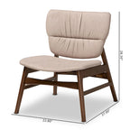 Fauteuil d'appoint transitionnel en tissu et bois de style Mid-Century Modern
