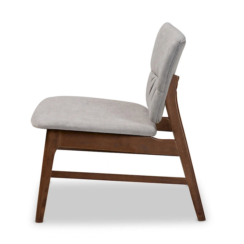 Fauteuil d'appoint transitionnel en tissu et bois de style Mid-Century Modern