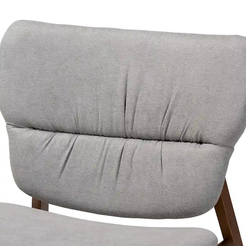 Fauteuil d'appoint transitionnel en tissu et bois de style Mid-Century Modern