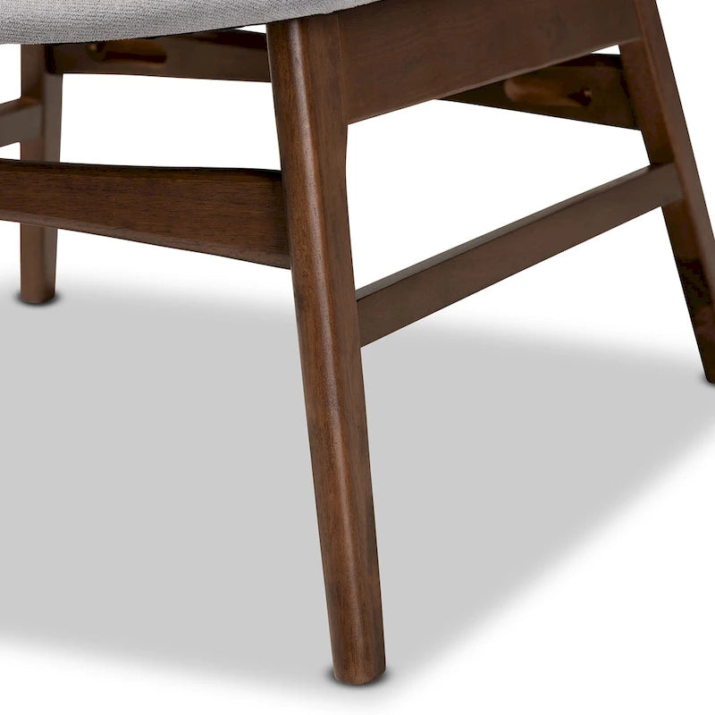 Fauteuil d'appoint transitionnel en tissu et bois de style Mid-Century Modern