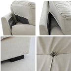 105 Suede Fabric Sectional Sofa Cloud Shape Couch for Living Room