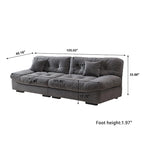 105 Suede Fabric Sectional Sofa Cloud Shape Couch for Living Room