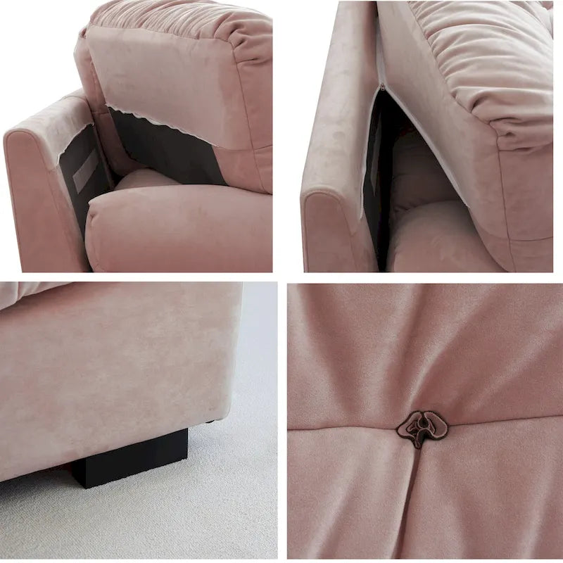 105 Suede Fabric Sectional Sofa Cloud Shape Couch for Living Room