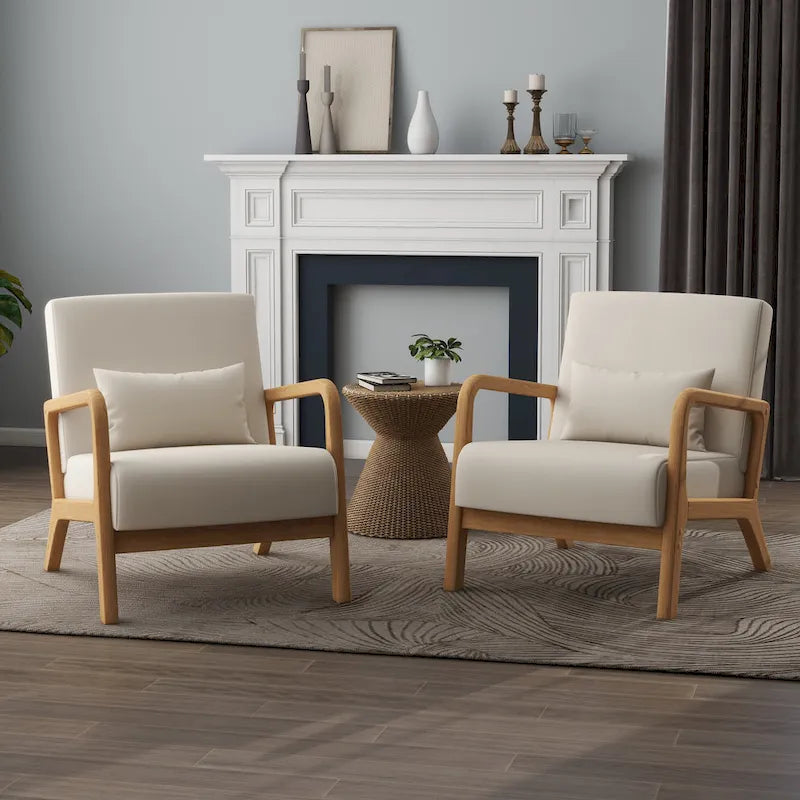 Fauteuil rembourré Chaises d'appoint avec oreiller (lot de 2)