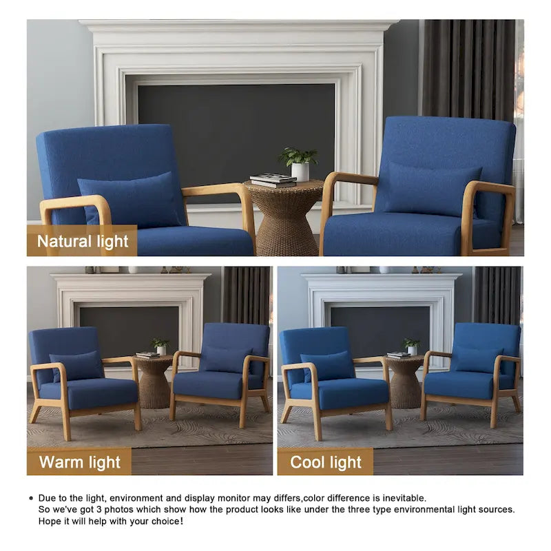 Fauteuil rembourré Chaises d'appoint avec oreiller (lot de 2)