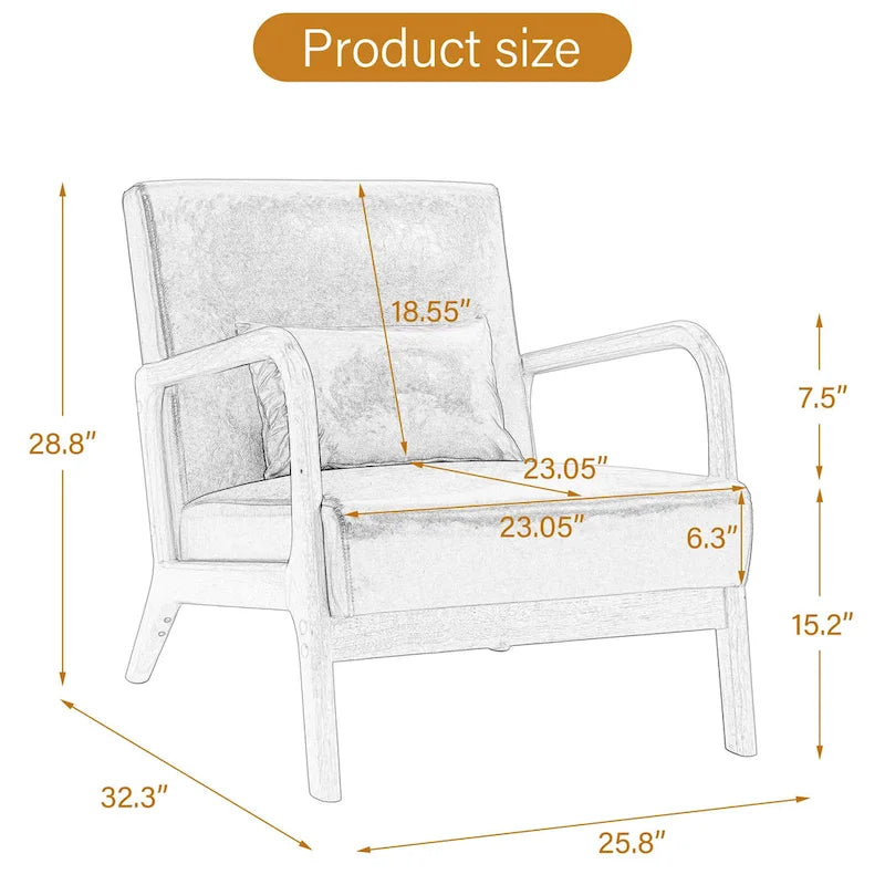 Fauteuil rembourré Chaises d'appoint avec oreiller (lot de 2)