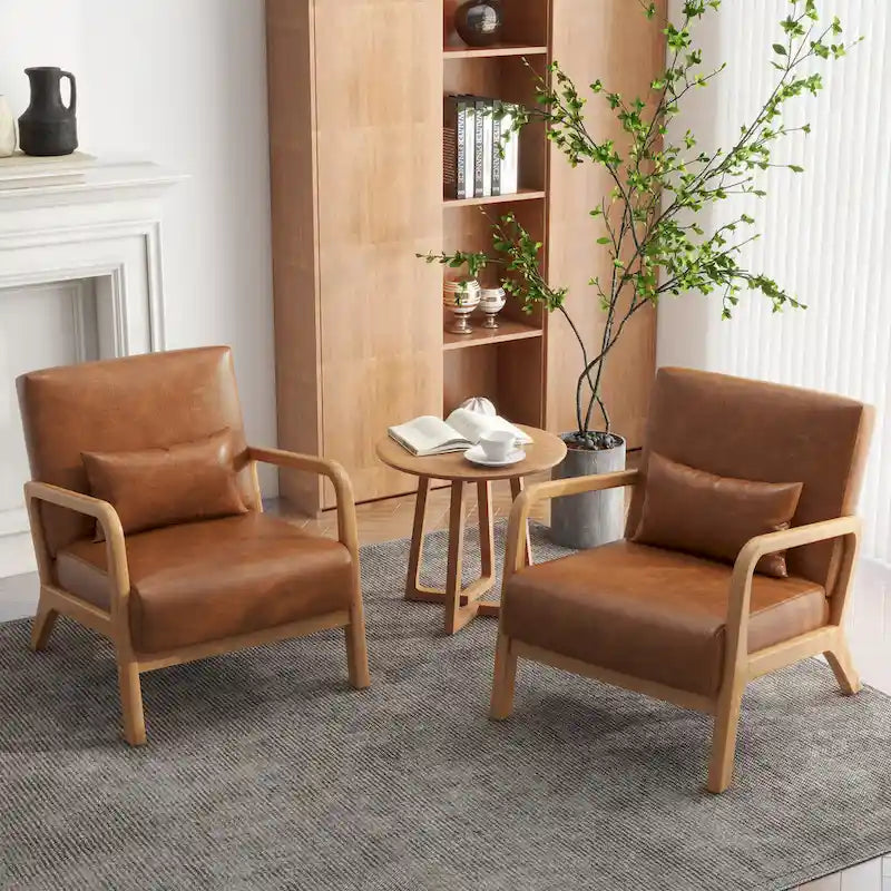 Fauteuil rembourré Chaises d'appoint avec oreiller (lot de 2)