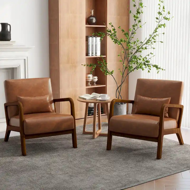 Fauteuil rembourré Chaises d'appoint avec oreiller (lot de 2)