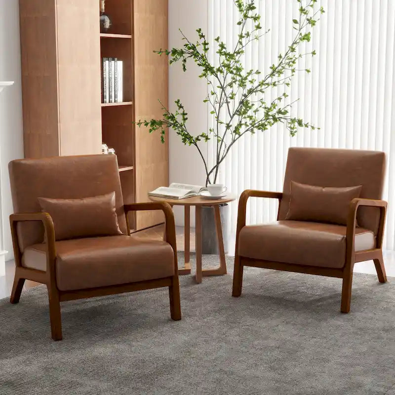 Fauteuil rembourré Chaises d'appoint avec oreiller (lot de 2)
