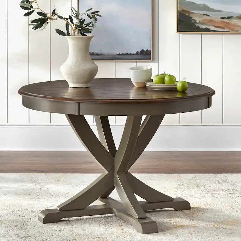 Round Country-Style Dining Table