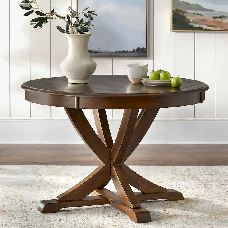 Round Country-Style Dining Table