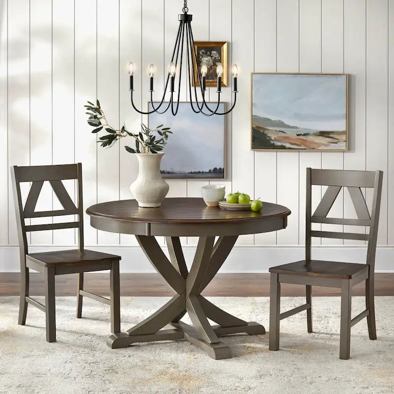 Round Country-Style Dining Table