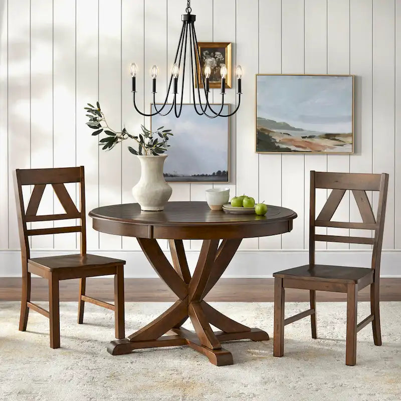 Round Country-Style Dining Table
