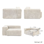 102 Oversized Corduroy Sectional Sofa Modern Wide Couch