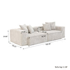 102 Oversized Corduroy Sectional Sofa Modern Wide Couch