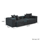 102 Oversized Corduroy Sectional Sofa Modern Wide Couch