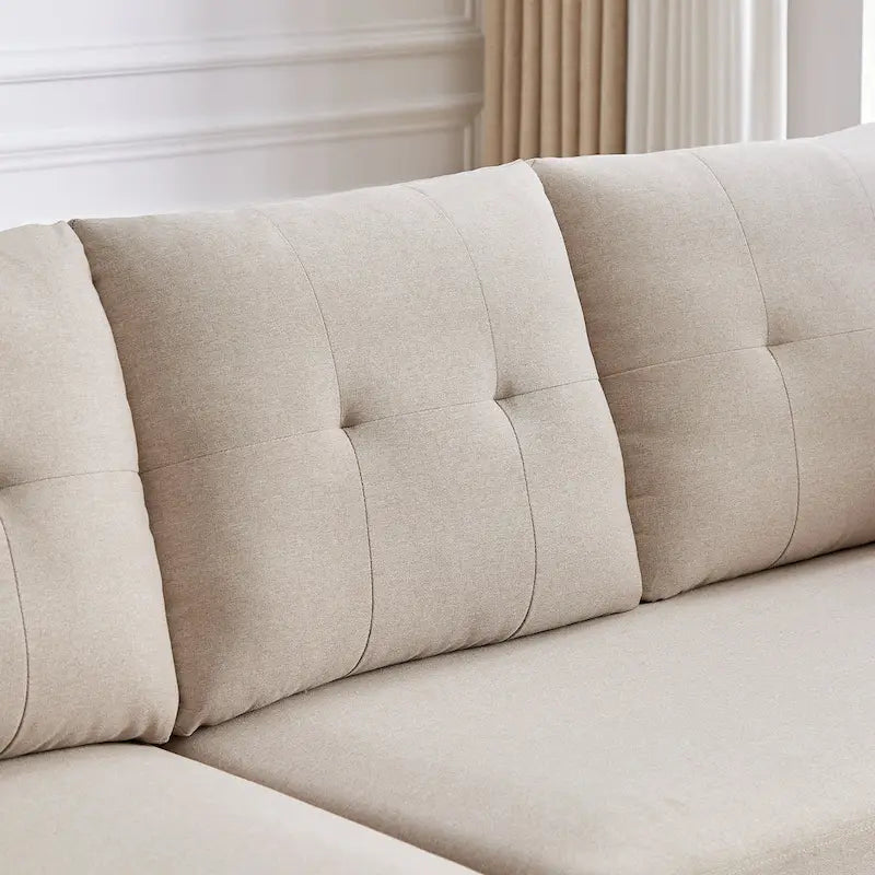 Modern Sectional Sofa Couch L Shaped With Chaise Storage Ottoman and Side Bags For Living Room