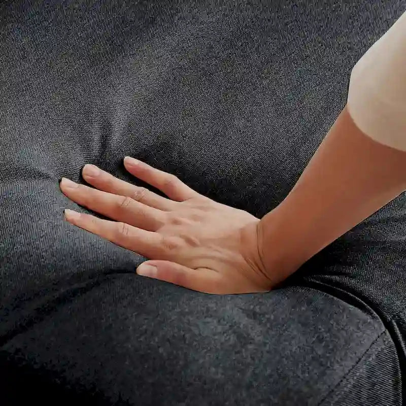 Canapé d'angle moderne en forme de L avec chaise longue, pouf de rangement et poches latérales pour le salon