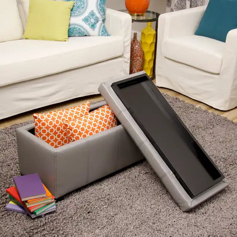 Banc de rangement avec espace de rangement dissimulé