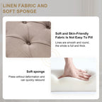 Arm Fabric Storage Ottoman Bench with Solid Wood Legs, 48W x 18D x 23H