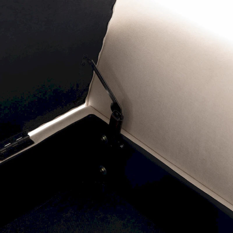 Arm Fabric Storage Ottoman Bench with Solid Wood Legs, 48W x 18D x 23H