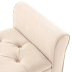 Arm Fabric Storage Ottoman Bench with Solid Wood Legs, 48W x 18D x 23H