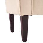 Arm Fabric Storage Ottoman Bench with Solid Wood Legs, 48W x 18D x 23H