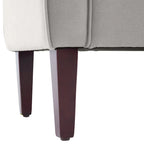 Arm Fabric Storage Ottoman Bench with Solid Wood Legs, 48W x 18D x 23H